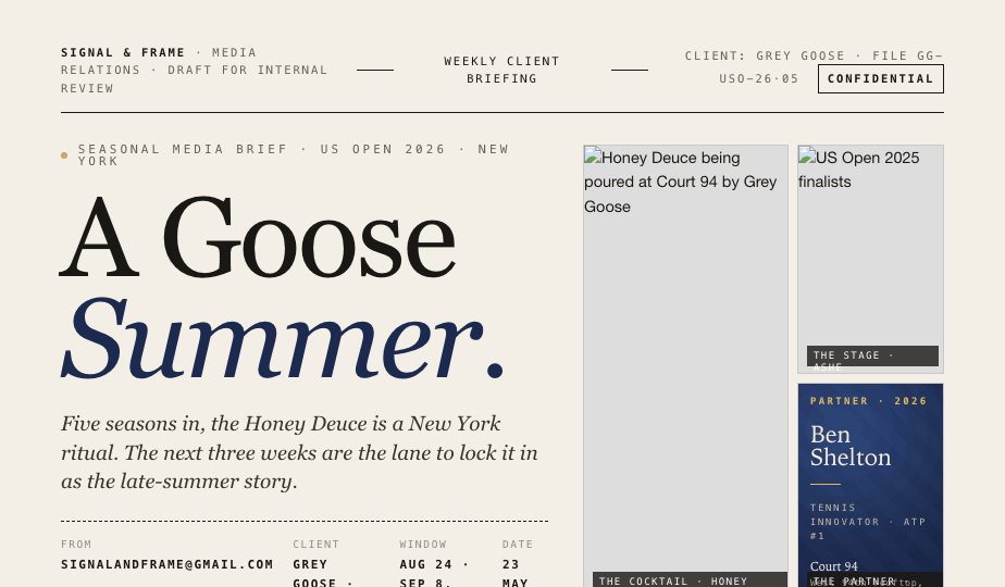 A Goose Summer media brief